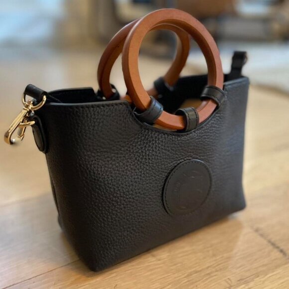 Hunting World black leather tote/ shoulder bag - Picture 1 of 6